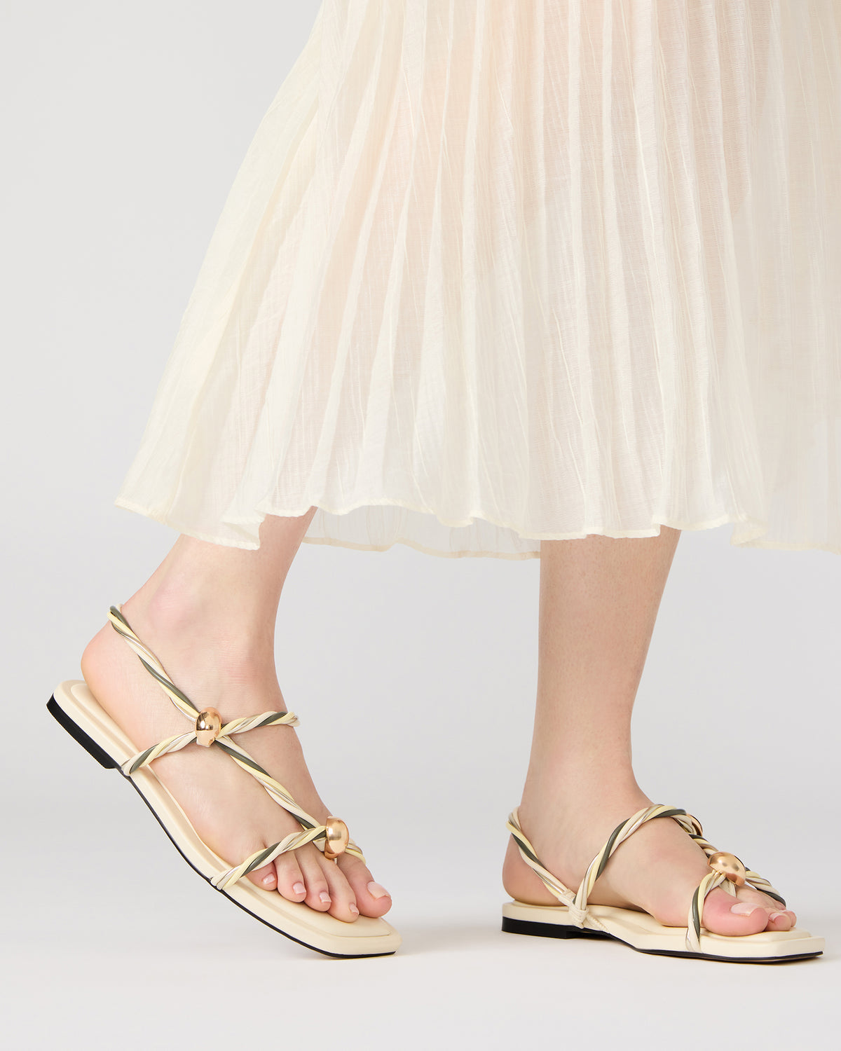 LOCO Bone Multi Women's Strappy Square Toe Sandal | Steve Madden Customer Favorite