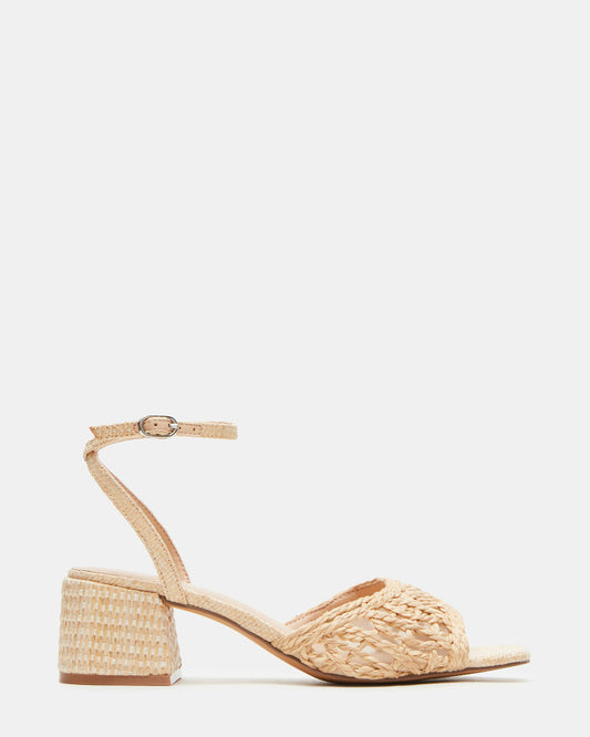 SOLEIL Raffia Square-Toe Woven Women's Sandal | Steve Madden Trending