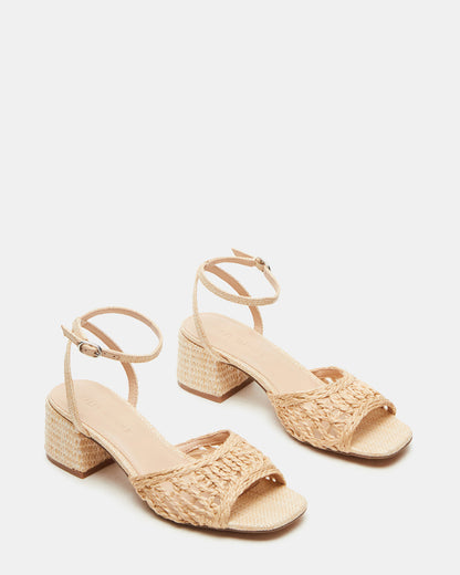 SOLEIL Raffia Square-Toe Woven Women's Sandal | Steve Madden Trending