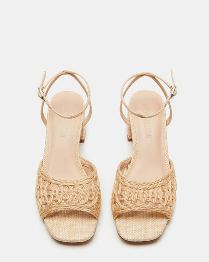 SOLEIL Raffia Square-Toe Woven Women's Sandal | Steve Madden Trending