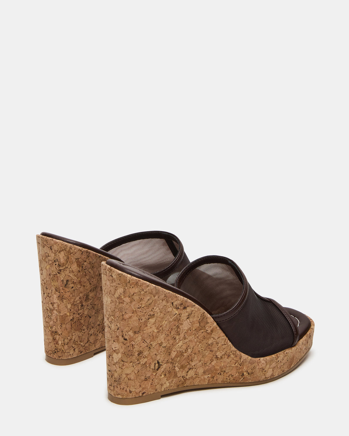 CRUZ Brown Square-Toe Platform Mesh Wedge Mule Women's Sandal | Steve Madden Special Offer