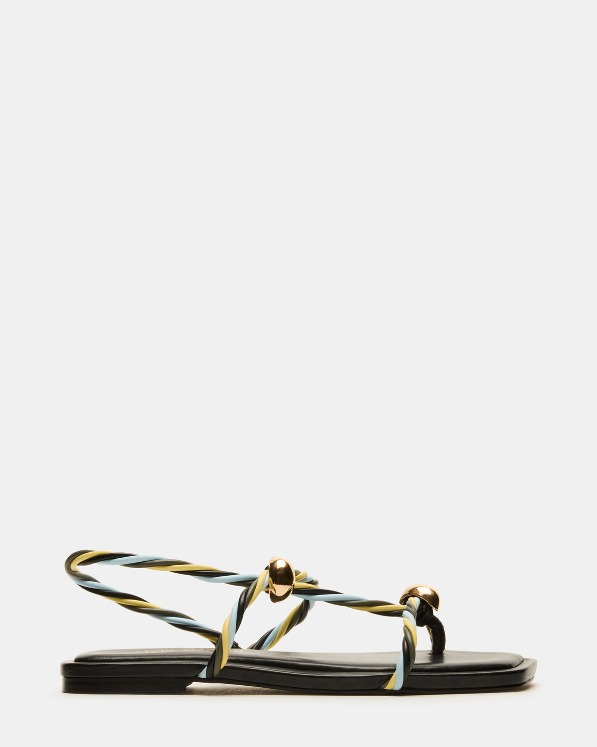LOCO Black Multi Women's Strappy Square Toe Sandal | Steve Madden Signature