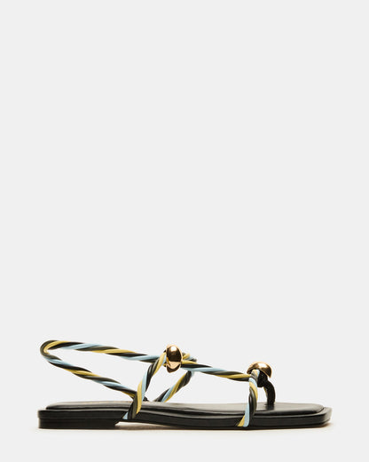 LOCO Black Multi Women's Strappy Square Toe Sandal | Steve Madden Signature
