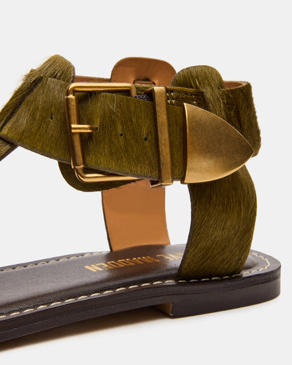 BRAZINN Olive Strappy Flat Sandal Women's Sandal | Steve Madden Trending