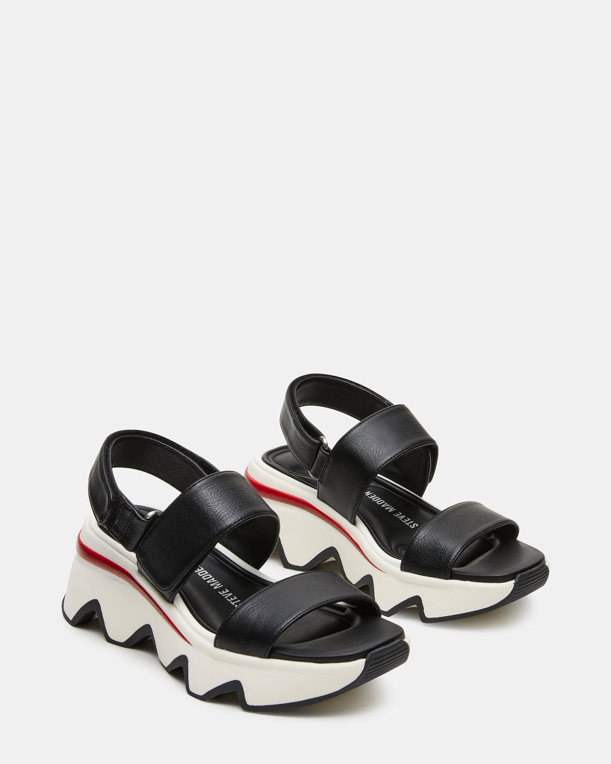 LOCHAN Black Platform Flatform Strappy Women's Sandal | Steve Madden Everyday