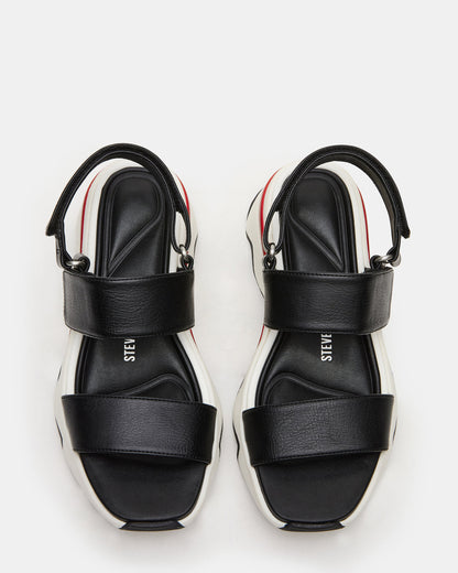 LOCHAN Black Platform Flatform Strappy Women's Sandal | Steve Madden Everyday