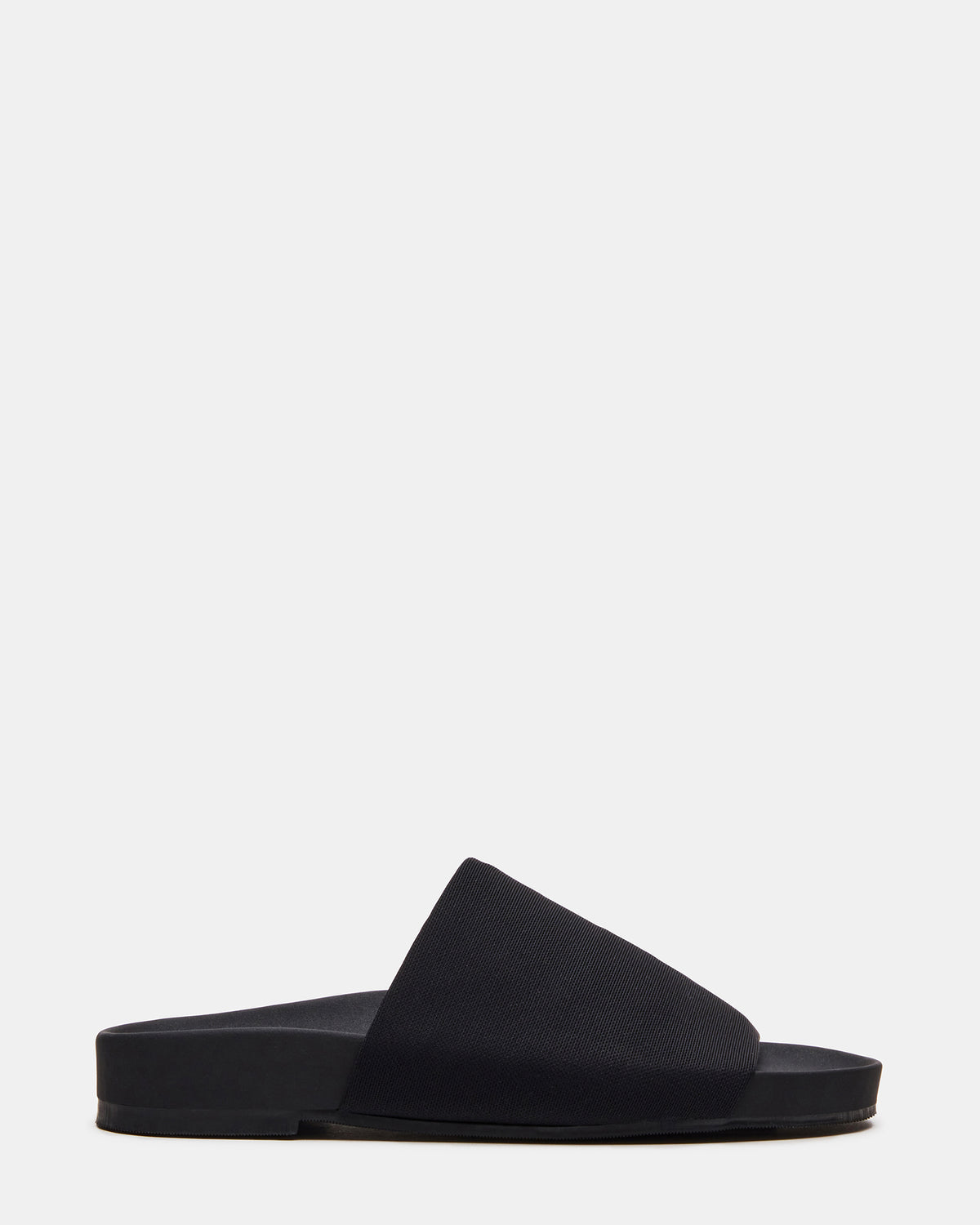 SANSA Black Flatform Footbed Slide Women's Sandal | Steve Madden Value