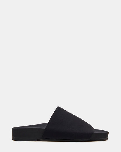 SANSA Black Flatform Footbed Slide Women's Sandal | Steve Madden Value