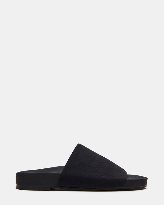 SANSA Black Flatform Footbed Slide Women's Sandal | Steve Madden Value
