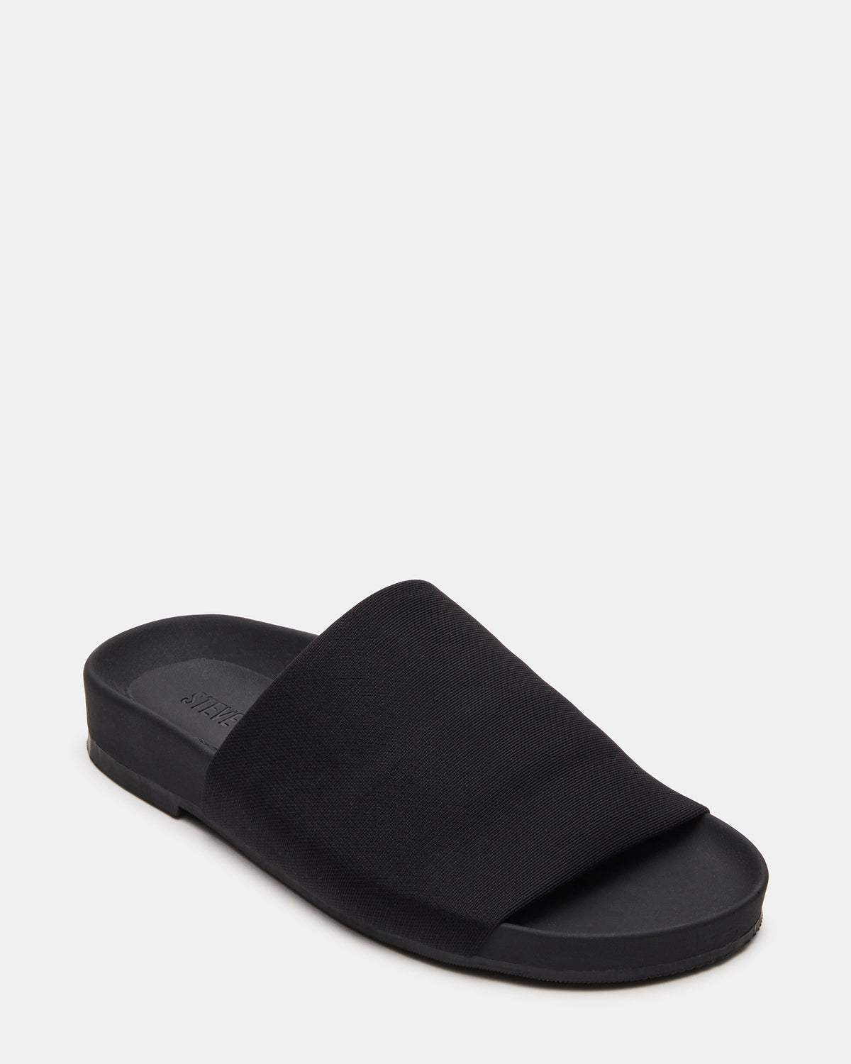 SANSA Black Flatform Footbed Slide Women's Sandal | Steve Madden Value