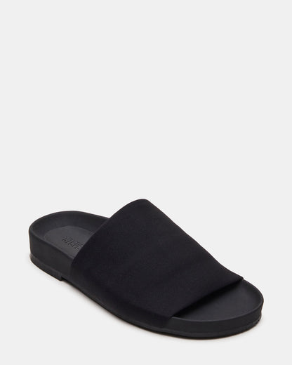 SANSA Black Flatform Footbed Slide Women's Sandal | Steve Madden Value