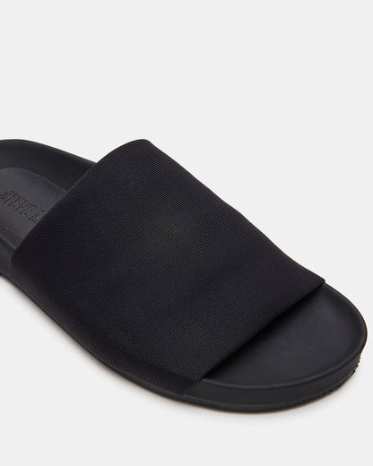 SANSA Black Flatform Footbed Slide Women's Sandal | Steve Madden Value