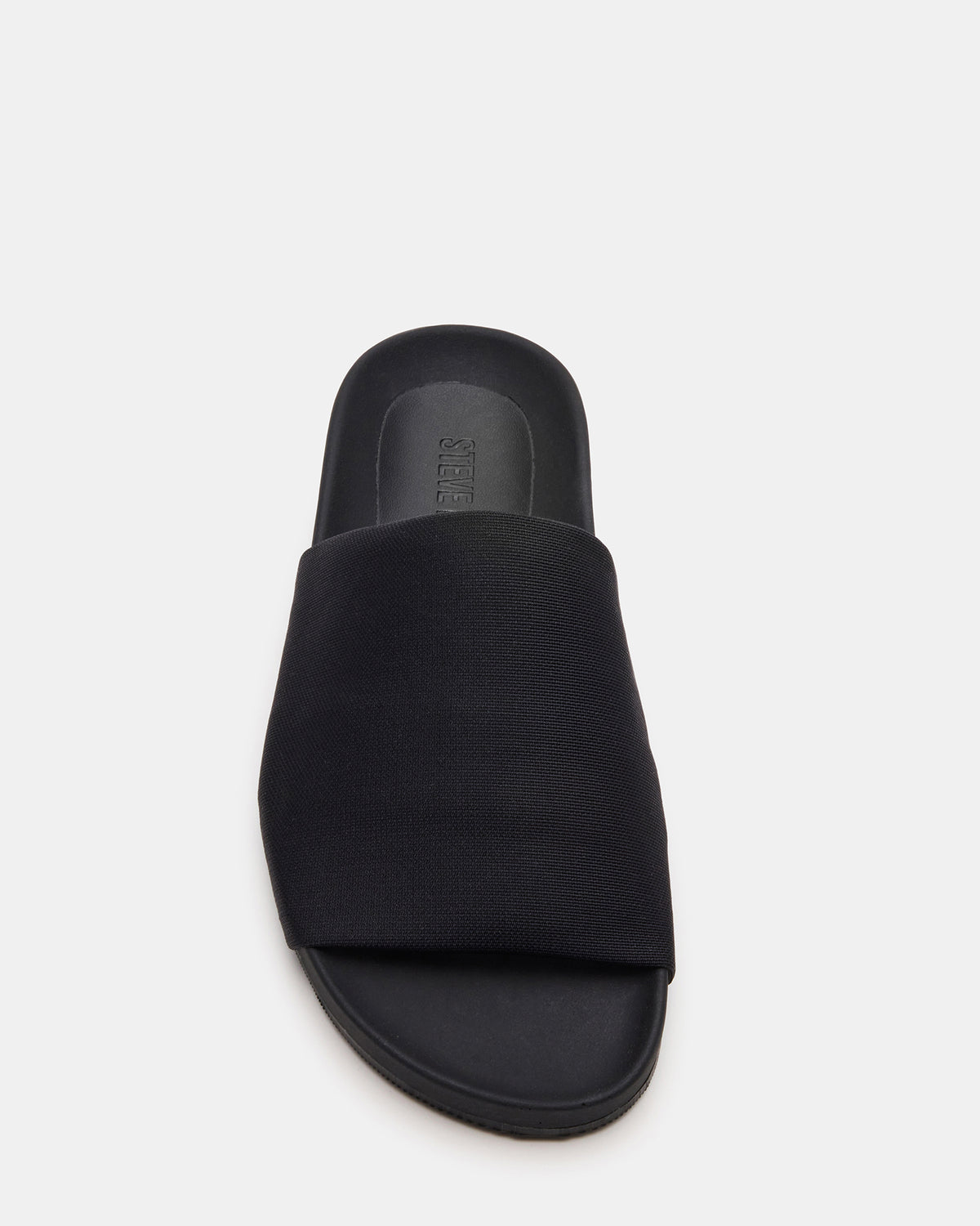SANSA Black Flatform Footbed Slide Women's Sandal | Steve Madden Value