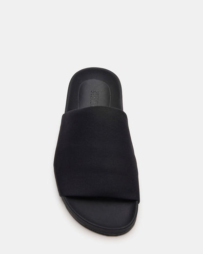 SANSA Black Flatform Footbed Slide Women's Sandal | Steve Madden Value