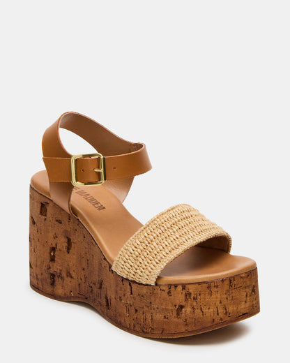 CABERNET Raffia Women's Platform Wedge Sandal | Steve Madden Everyday