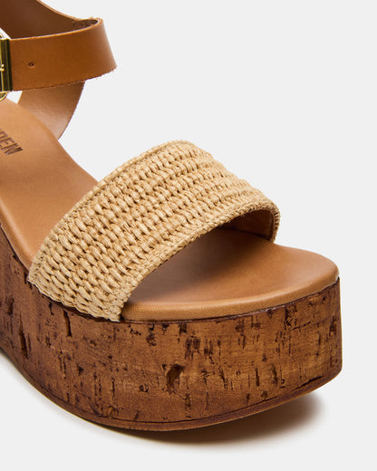 CABERNET Raffia Women's Platform Wedge Sandal | Steve Madden Everyday