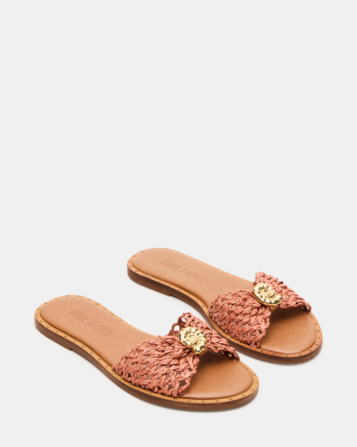 DIPSY Terracotta Conch Slide Rounded Toe Women's Sandal | Steve Madden Exclusive