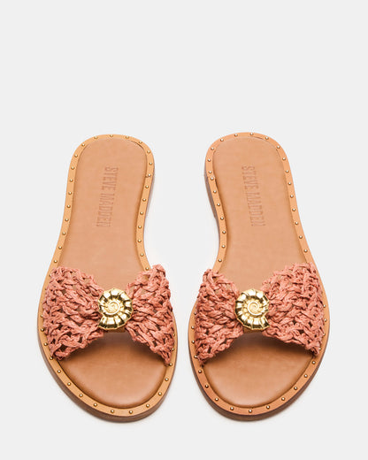 DIPSY Terracotta Conch Slide Rounded Toe Women's Sandal | Steve Madden Exclusive