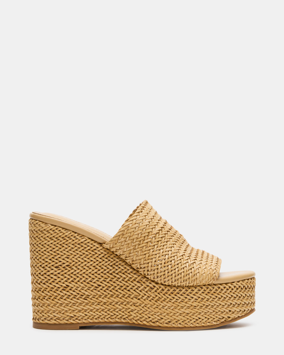 CASSI Natural Platform Raffia Wedge Women's Sandal | Steve Madden Classic