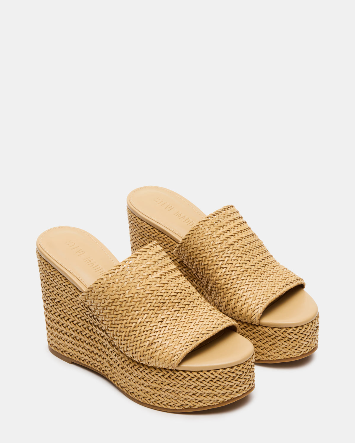 CASSI Natural Platform Raffia Wedge Women's Sandal | Steve Madden Classic
