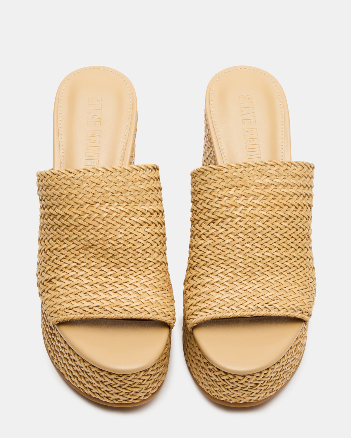 CASSI Natural Platform Raffia Wedge Women's Sandal | Steve Madden Classic