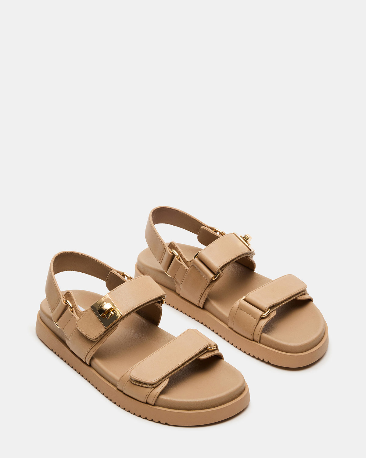 MONA Beige Leather Flatform Women's Sandal | Steve Madden Great Value