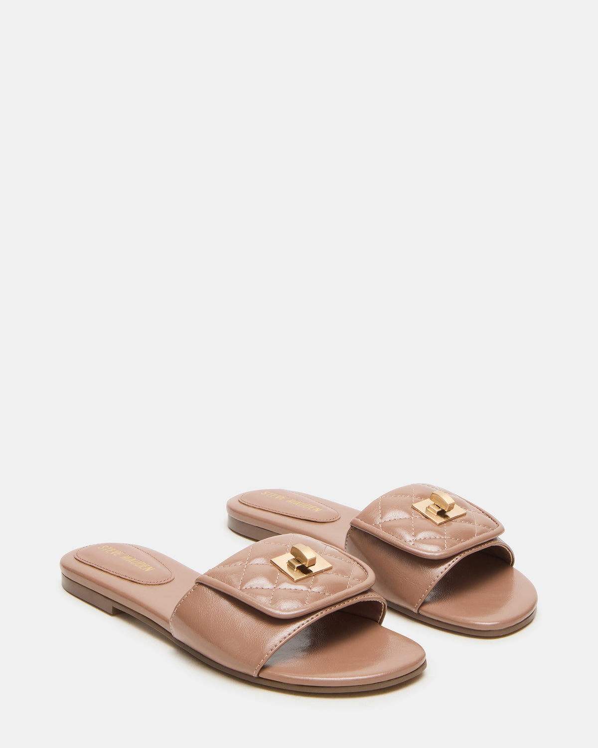 MORELAND Mocha Quilted Slide Women's Sandal | Steve Madden Everyday