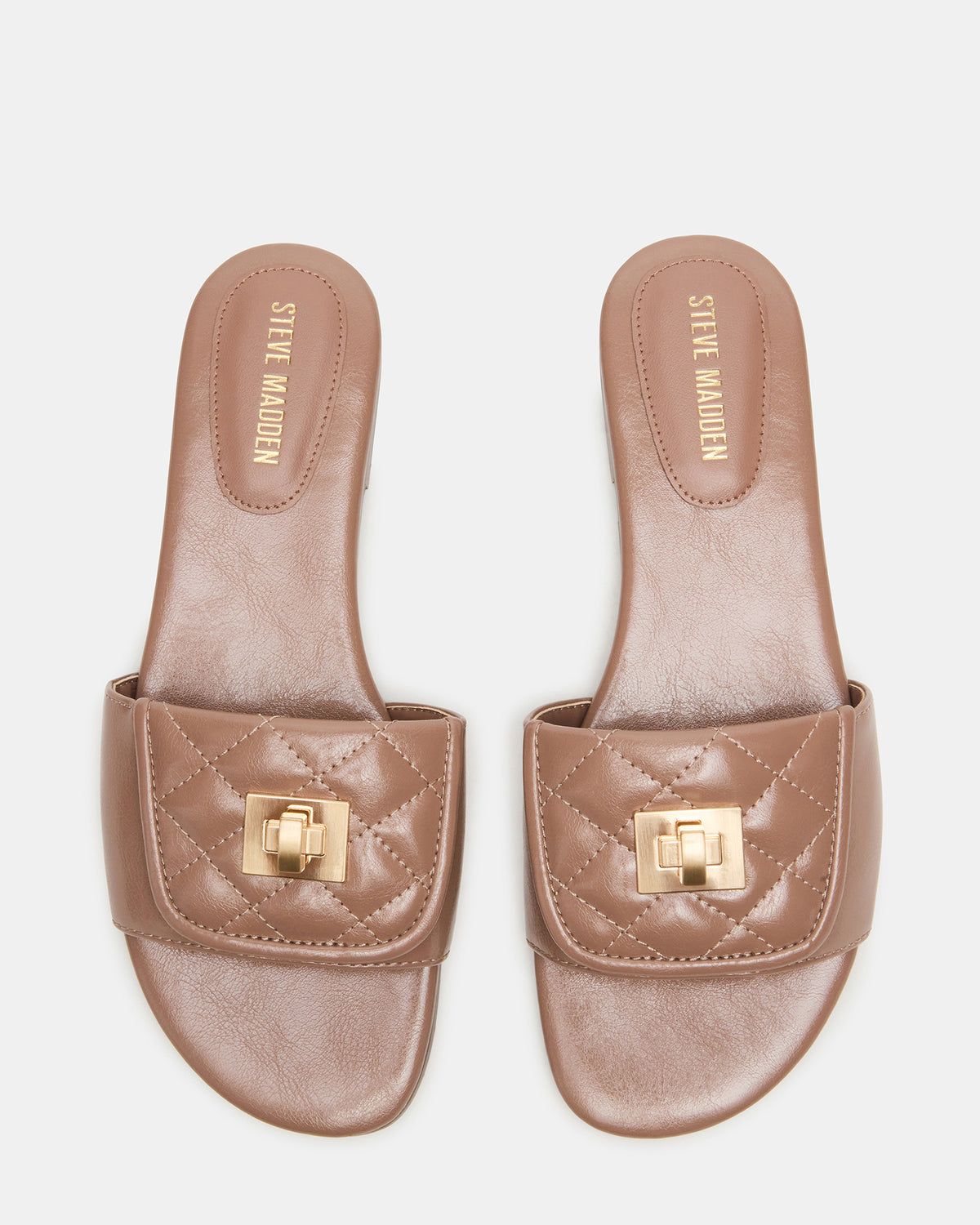 MORELAND Mocha Quilted Slide Women's Sandal | Steve Madden Everyday