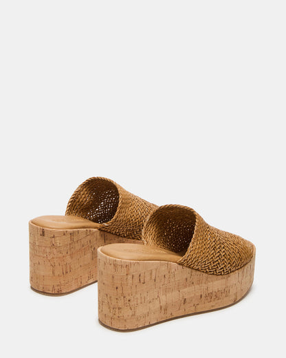 COASTAL Raffia Platform Wedge Mule Women's Sandal | Steve Madden Quality