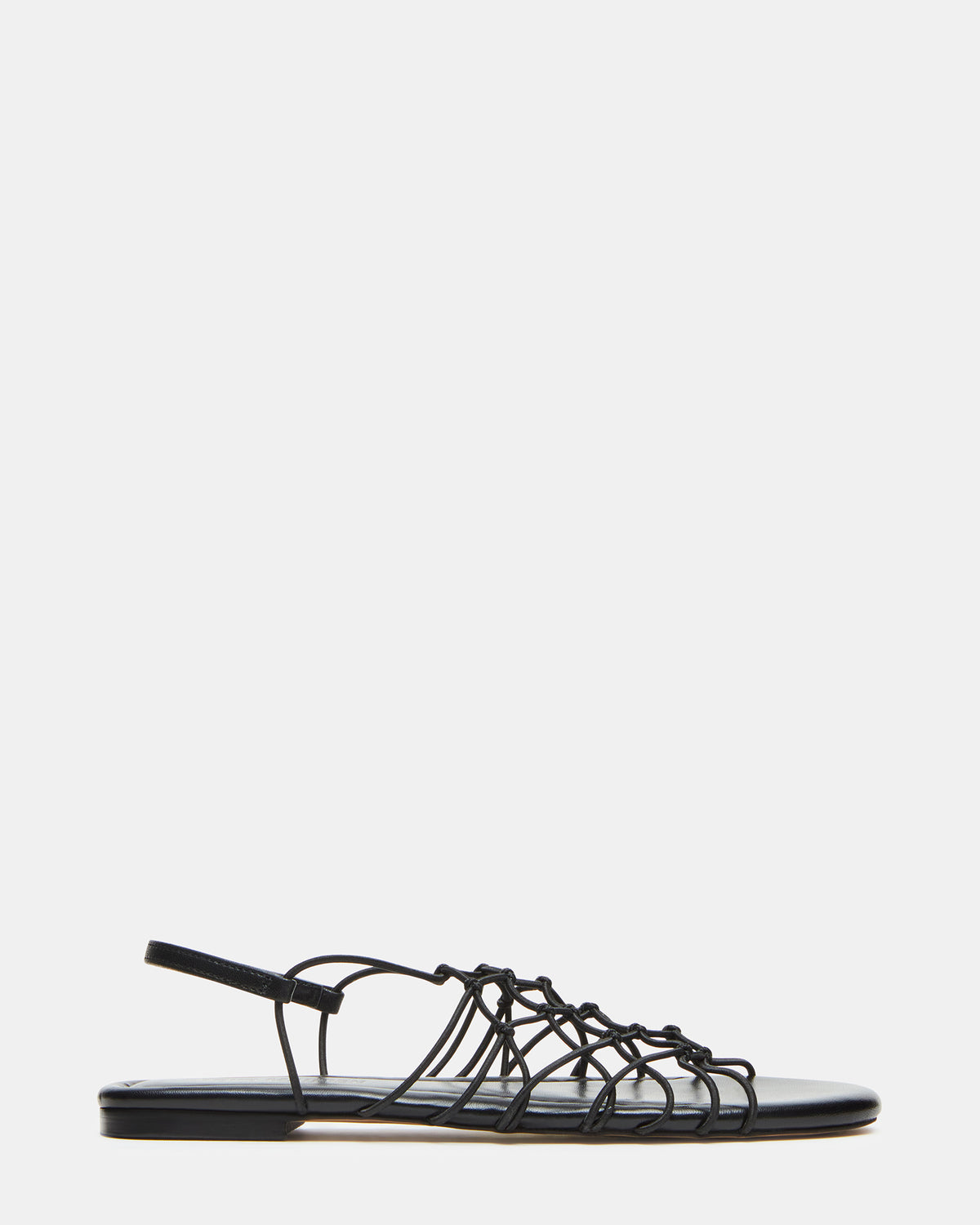 LIBRA Black Women's Strappy Flat Sandal | Steve Madden Classic