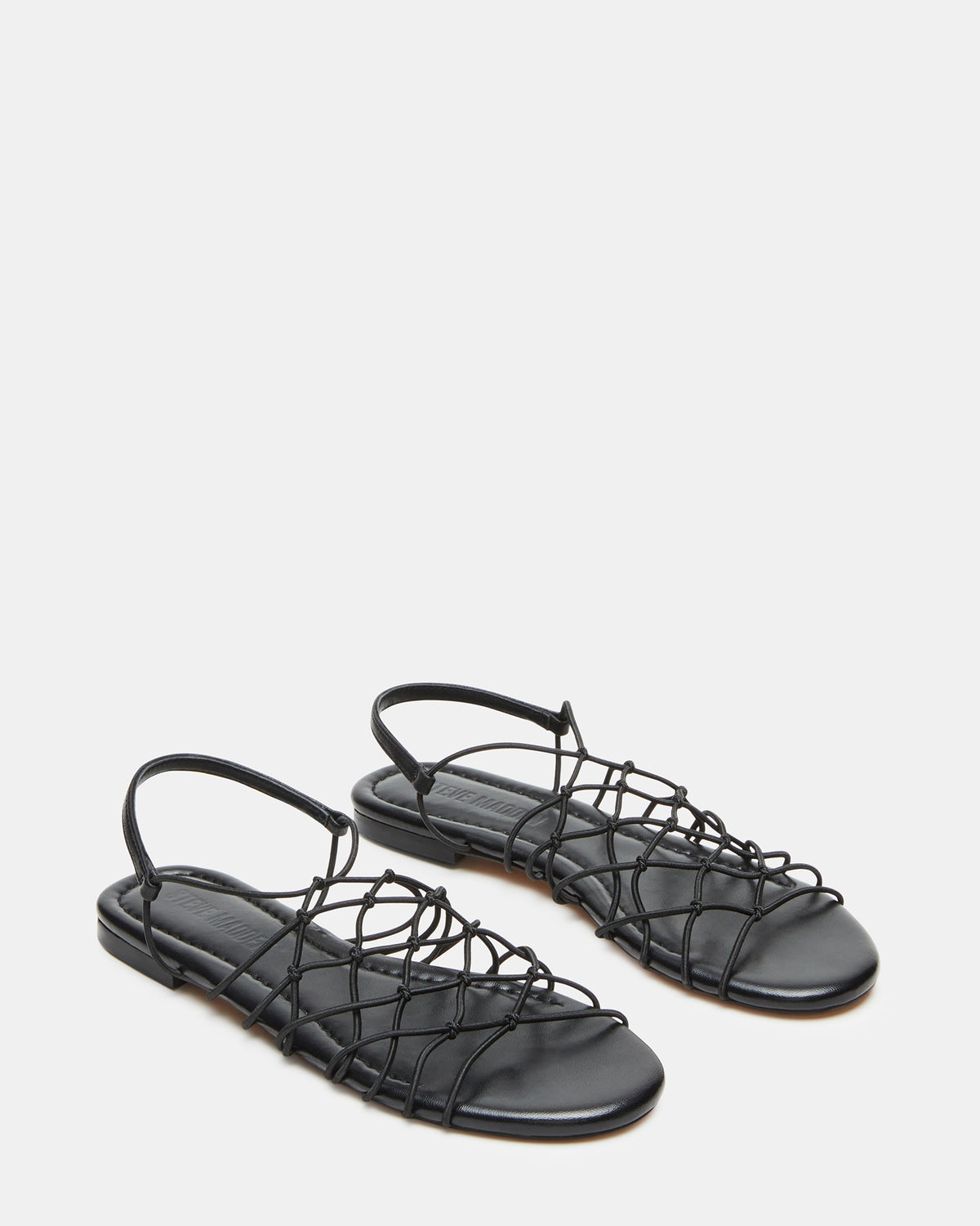 LIBRA Black Women's Strappy Flat Sandal | Steve Madden Classic