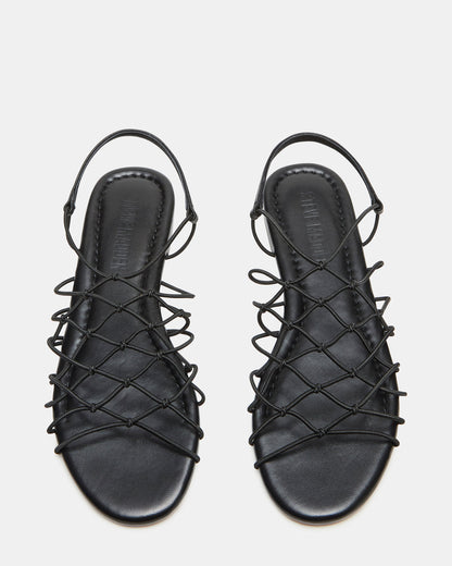 LIBRA Black Women's Strappy Flat Sandal | Steve Madden Classic