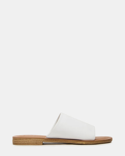 KIPP White Leather Slide Women's Sandal | Steve Madden Sale