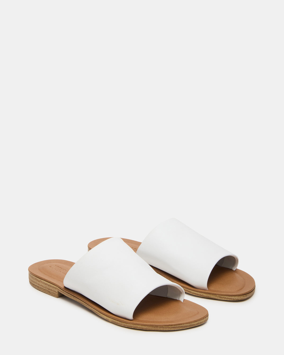 KIPP White Leather Slide Women's Sandal | Steve Madden Sale