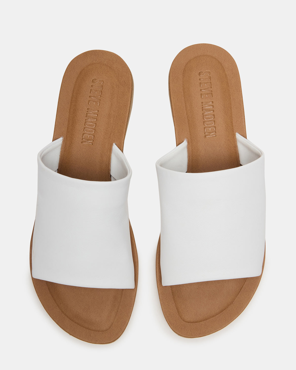 KIPP White Leather Slide Women's Sandal | Steve Madden Sale