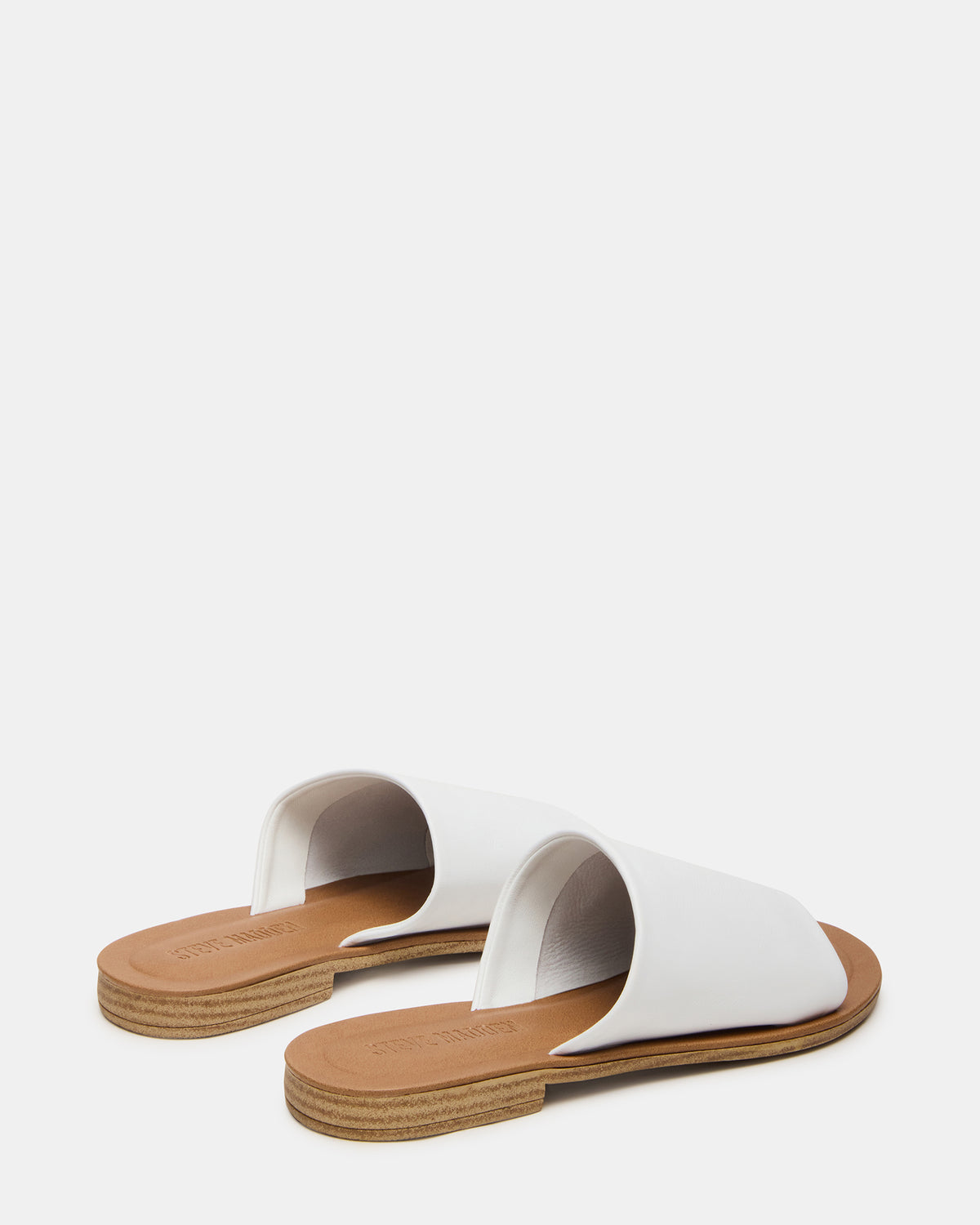 KIPP White Leather Slide Women's Sandal | Steve Madden Sale