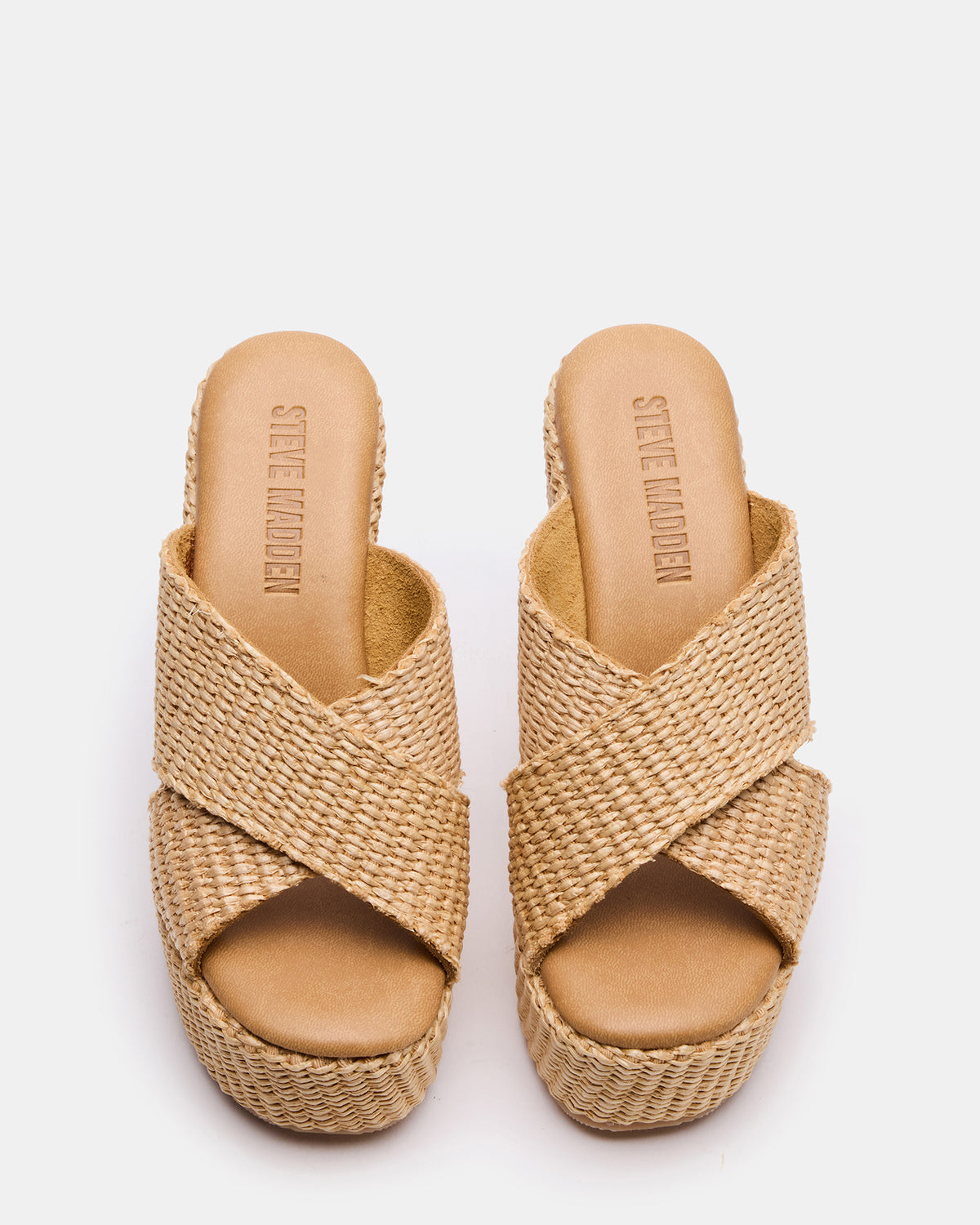 CERCEI Natural Raffia Platform Square-Toe Wedge Women's Sandal | Steve Madden Hot Sale
