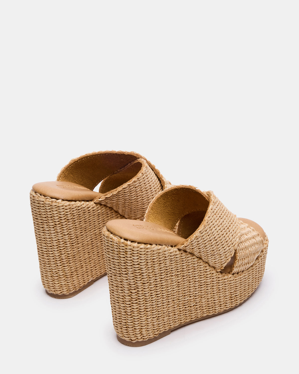 CERCEI Natural Raffia Platform Square-Toe Wedge Women's Sandal | Steve Madden Hot Sale