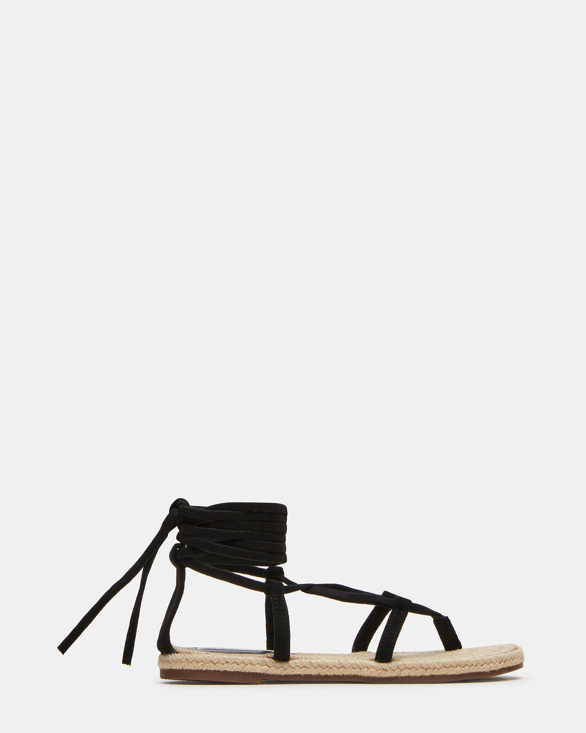 WADE Black Women's Strappy Lace-Up Espadrille Sandal | Steve Madden Quality