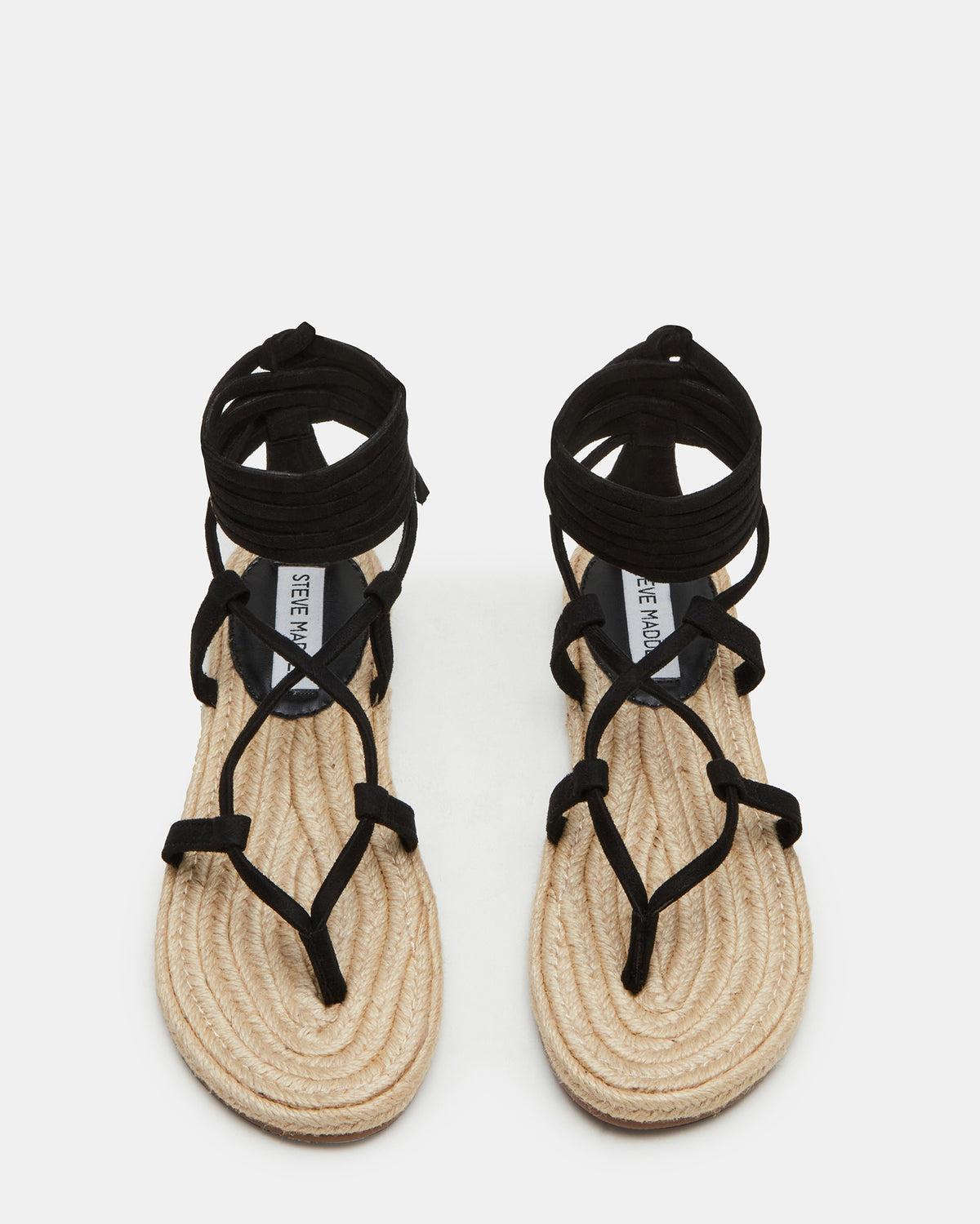 WADE Black Women's Strappy Lace-Up Espadrille Sandal | Steve Madden Quality