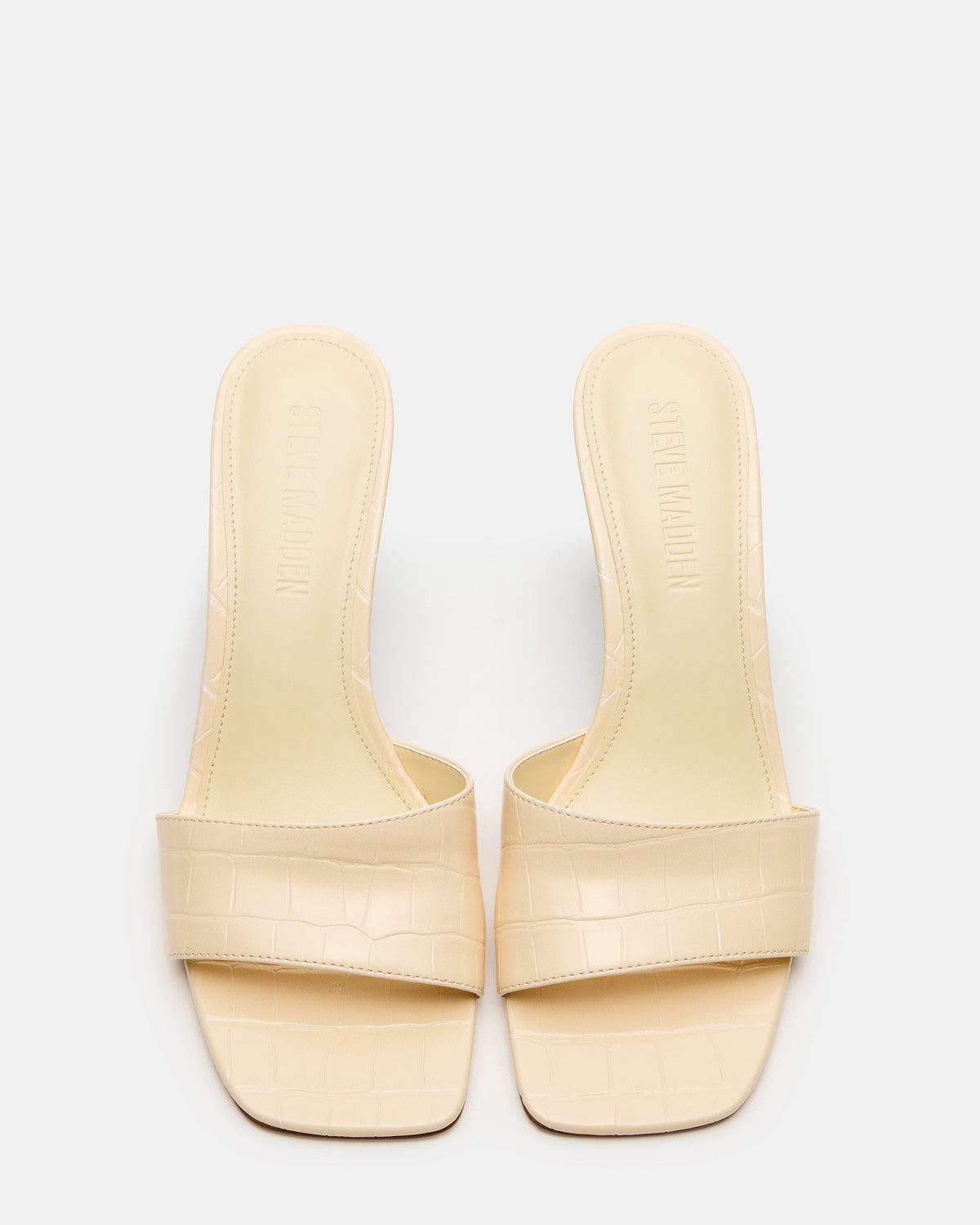 CURCIO Beige Crocodile Square-Toe Women's Wedge Sandal | Steve Madden Essential