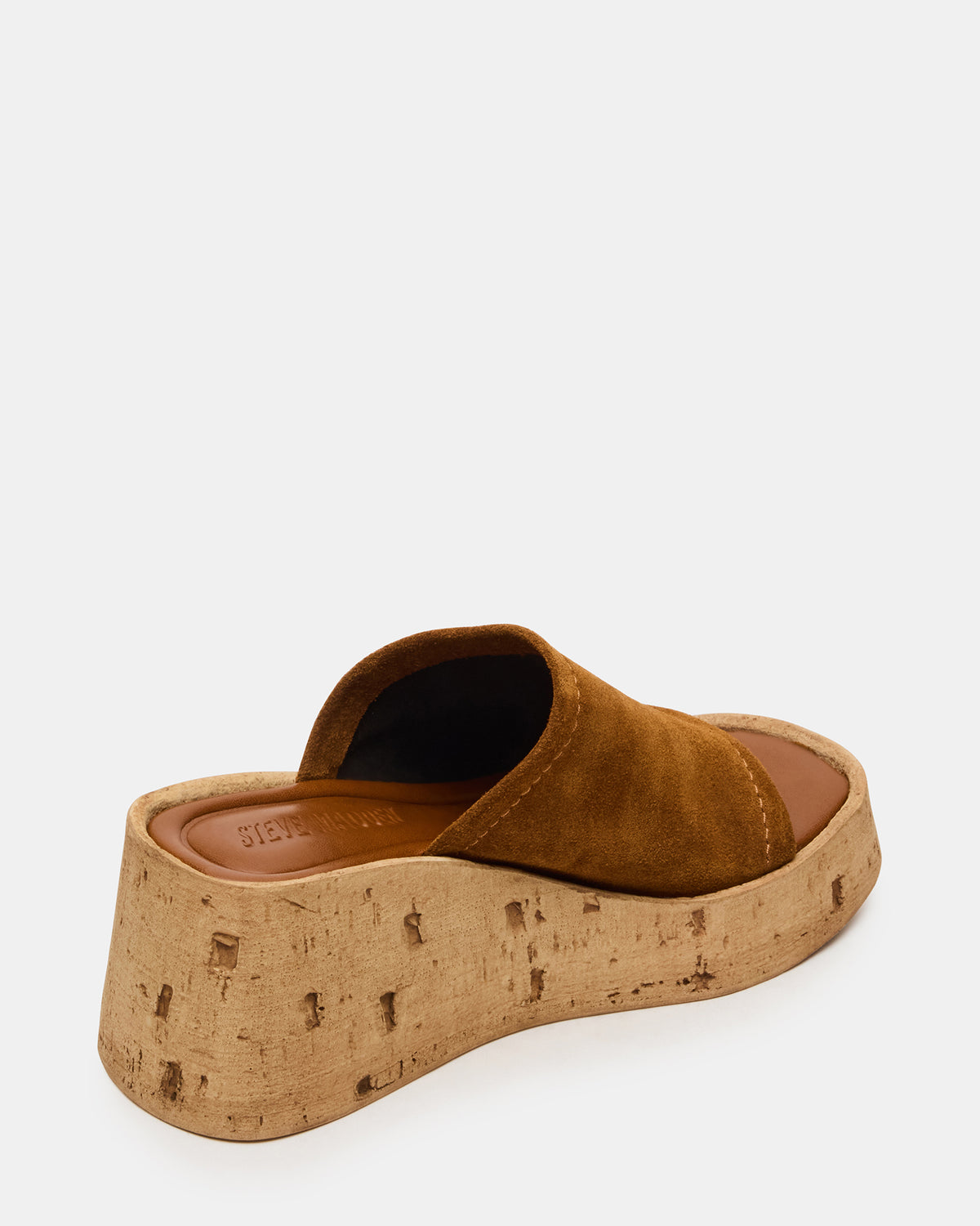CELLAR Chestnut Suede Platform Wedge Square-Toe Women's Sandal | Steve Madden Premium