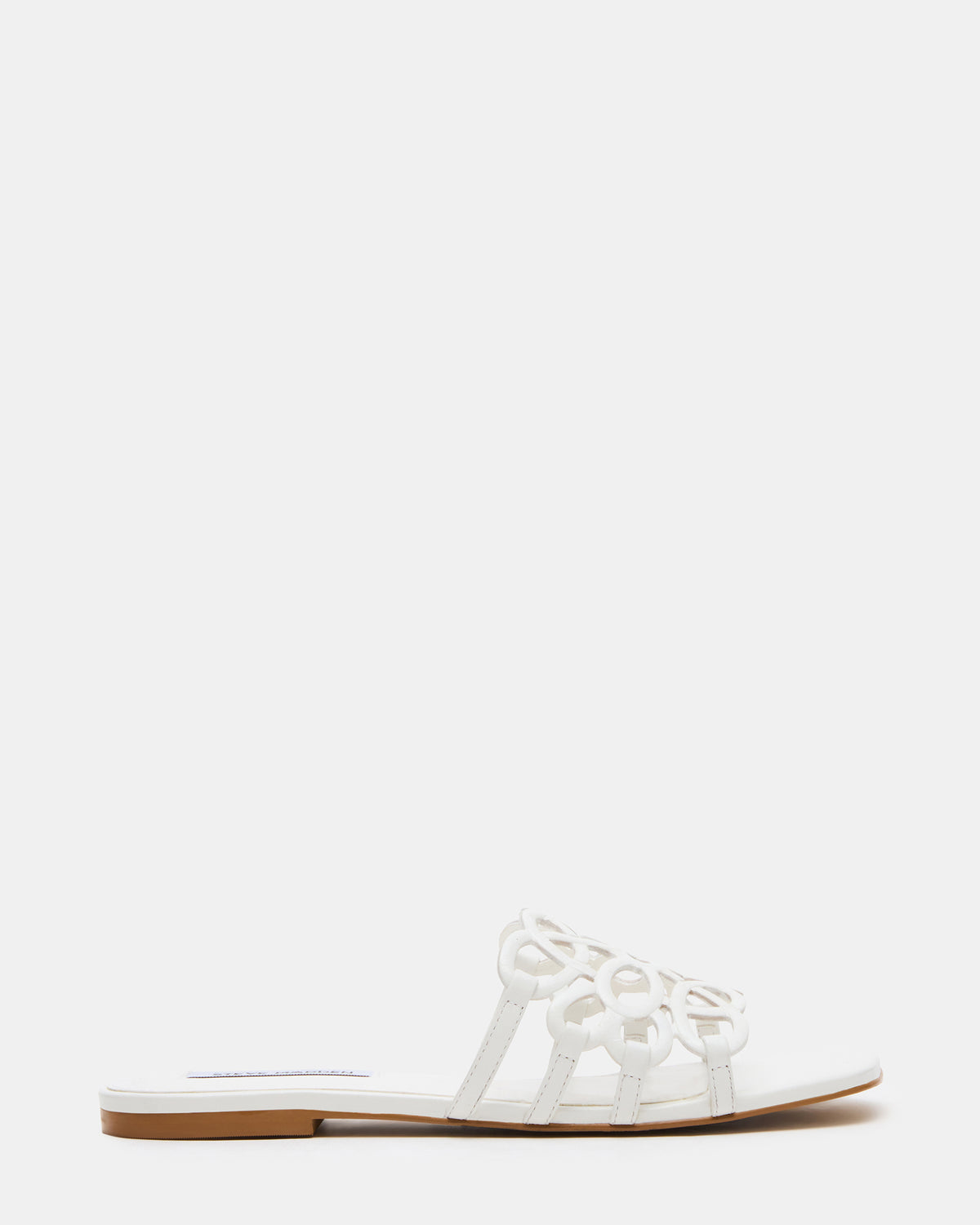 LOTUS White Leather Square-Toe Slide Women's Sandal | Steve Madden Top Pick