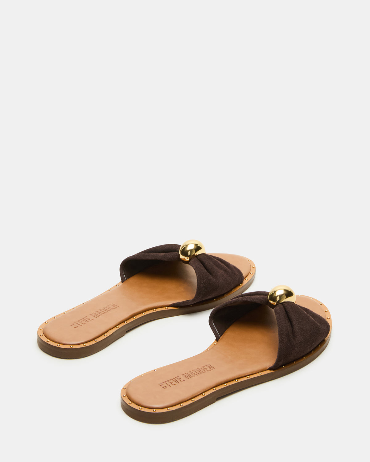 DIPSY Brown Suede Slide Rounded Toe Women's Sandal | Steve Madden Great Value
