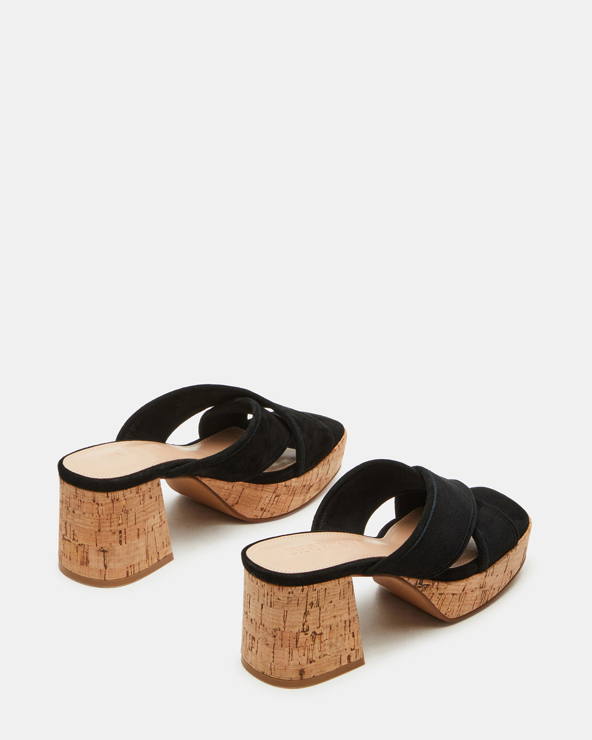 MARSDEN Black Suede Women's Platform Square-Toe Mule Sandal | Steve Madden Customer Favorite
