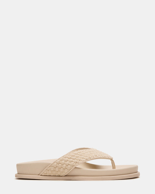 ZINNIA Bone Multi Women's Thong Footbed Sandal | Steve Madden Smart Buy
