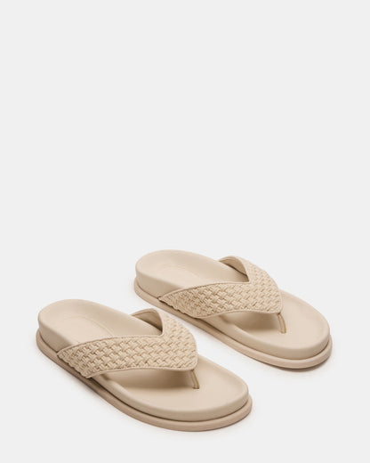 ZINNIA Bone Multi Women's Thong Footbed Sandal | Steve Madden Smart Buy