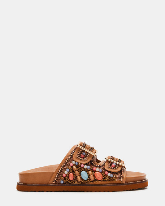 CABO Multi Beaded Footbed Slide | Women's Sandals | Steve Madden Customer Favorite