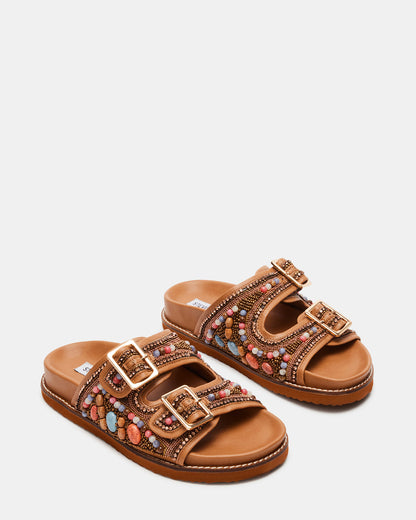 CABO Multi Beaded Footbed Slide | Women's Sandals | Steve Madden Customer Favorite