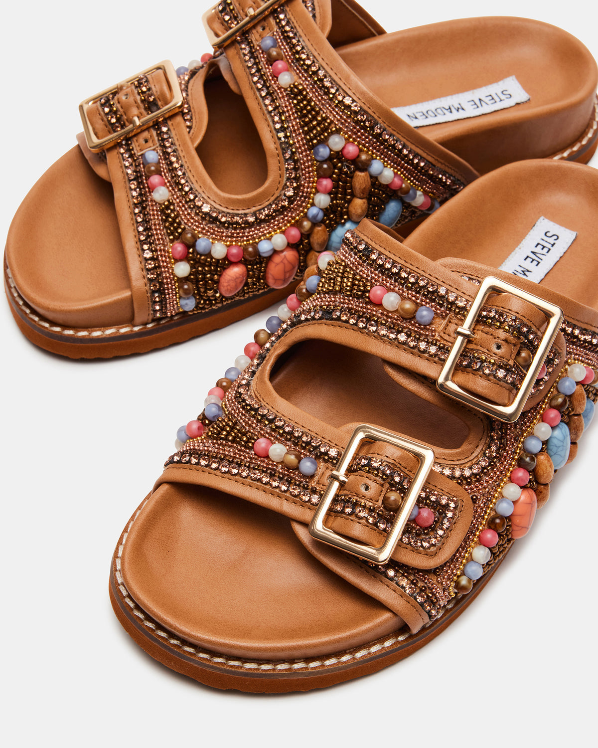CABO Multi Beaded Footbed Slide | Women's Sandals | Steve Madden Customer Favorite